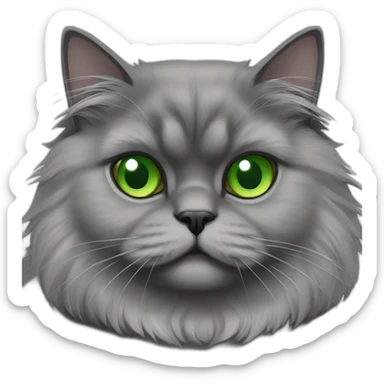 black gray persian cat with green eyes sticker