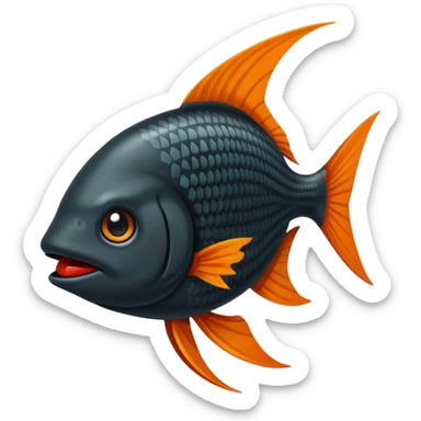 Badannya yang orange ekornya hitam sticker