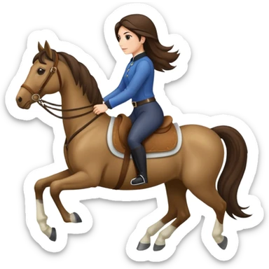Rubia a caballo,pero no muy rubia pelo por la mitad de la espalda lacio  sticker