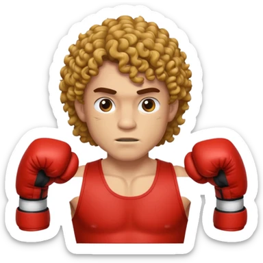 Boxer , with a curly mullet haircut sticker