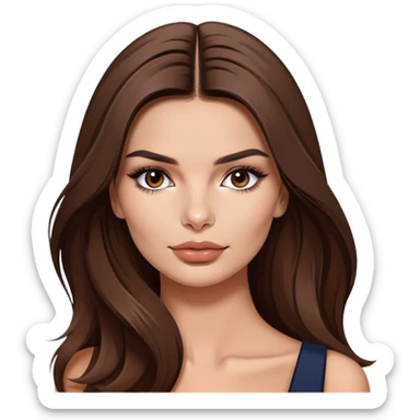Beautiful woman with long brown hair, model, Emily Ratajkowski sticker