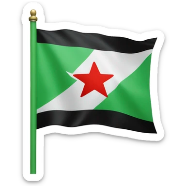 FLAG green, white and black and three red star in middle sticker