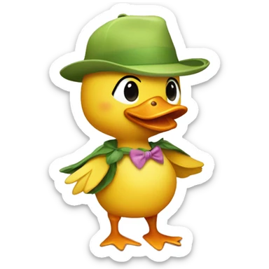 Little duck wear berry costume sticker