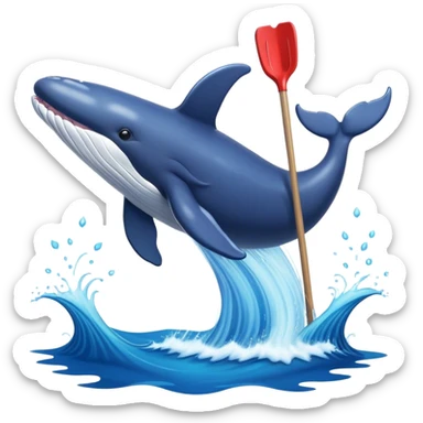 Realistic Whale jumpn in the ocean,  clean with a Spades background  sticker