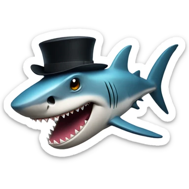 Shark wih tophat sticker