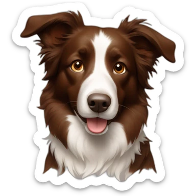 brown border collie sticker