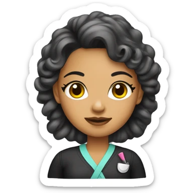 girl cosmetologist sticker