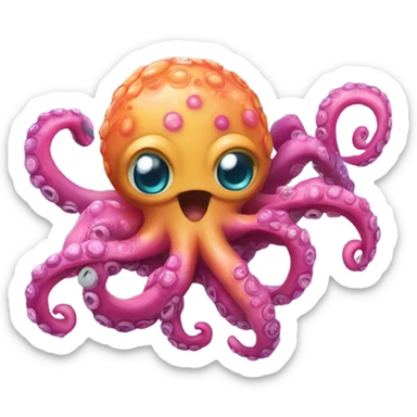 Cat wearing an octopus costume  sticker