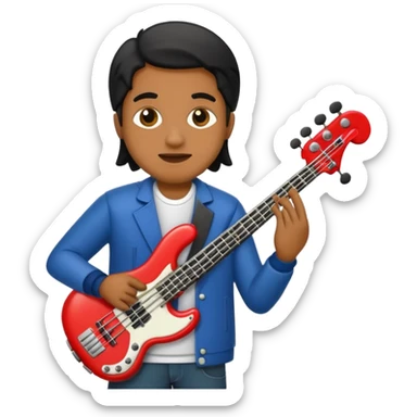 afraican american jass bass player sticker