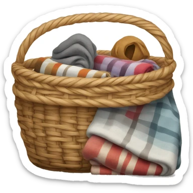 Basket of blankets sticker
