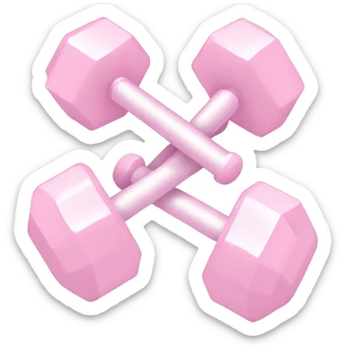 pale pink dumbells with sparkles sticker