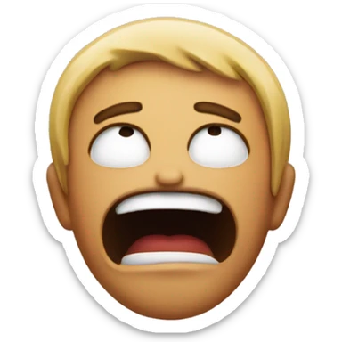 A moaning emoji face sticker