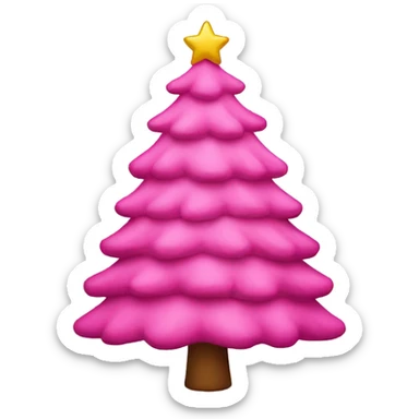 pink christmas tree sticker