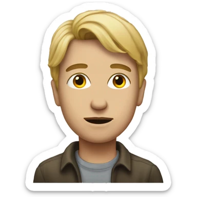 realistic portrait of solitary person sticker