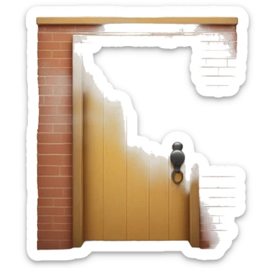 Door with a barking dog behind it sticker