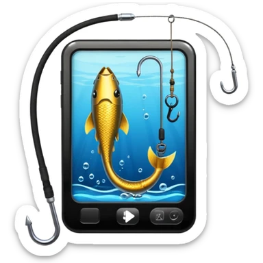 phishing maybe a phone and a hook somewhere? sticker