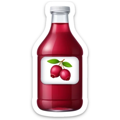 Bottle cranberry juice sticker