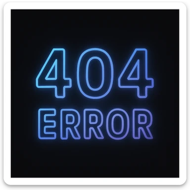 cryptic sci-fi inspired animated emoji of '404 error' with numbers fading in and out with soft blue and purple neon glow, dark background, smooth looping animation, bold lines, minimal design sticker