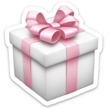 Light pink and white present sticker