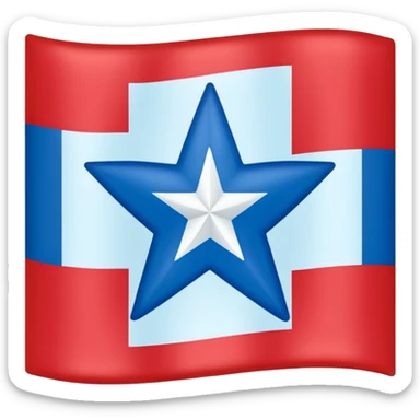 Light blue star puerto rican flag sticker