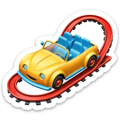 roller coaster car on track sticker