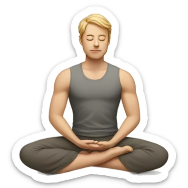 white man meditating sticker