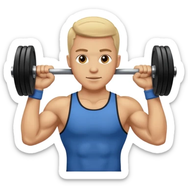 ligth man exercising with weights sticker