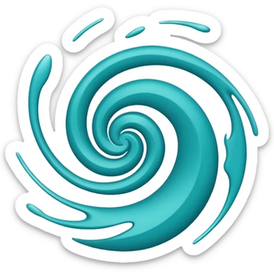 Swirl storm mark the colur teal sticker