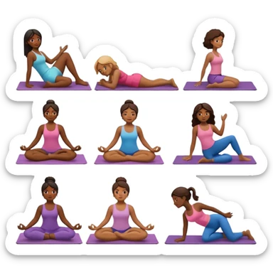 craeate me a series of emojis for those excersises:

Nose
Sit
Lay down
Spin
Focus
Drop
Walk next to me sticker