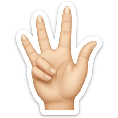 Three fingers up of a beige hand sticker