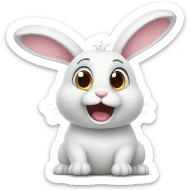 surprised bunny  sticker