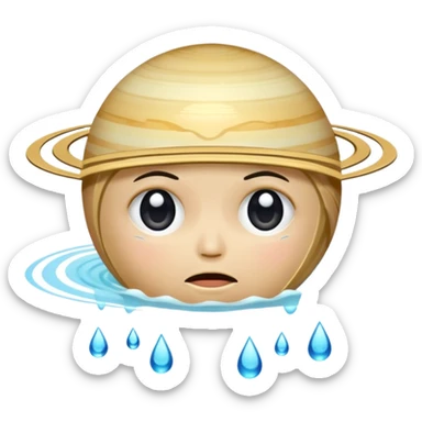 saturn planet crying  sticker