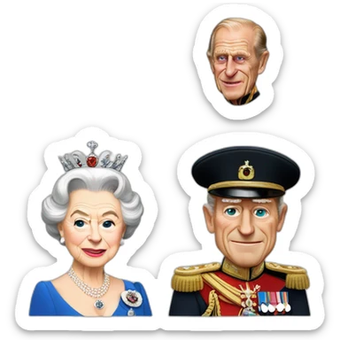 Queen Elizabeth II and Prince Philip sticker