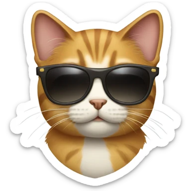 Cat with sunglasses sticker