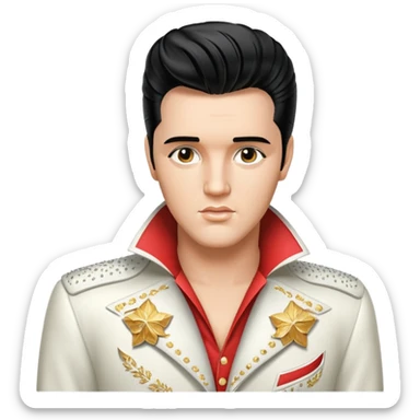 Elvis Presley with pompadour hairstyle, chest and up portrait sticker