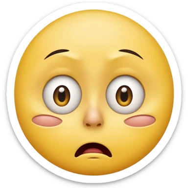 Can you make a shocked face that kinda looks disgusted  make it one of the yellow ones that are circular like this 😞 so no nose no plush no eyebrows no chin cartoony and not realistic sticker