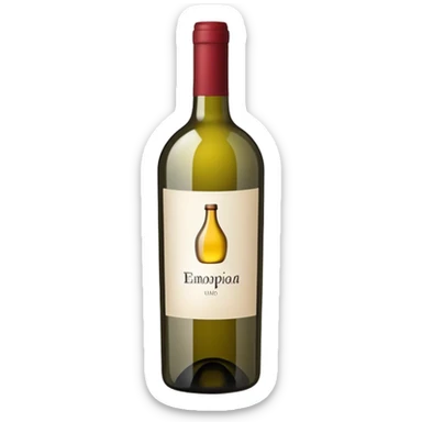 Una botella de vino blanco sticker