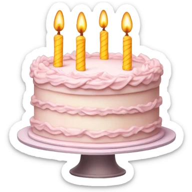 Pretty Light pink vanilla birthday cake  sticker