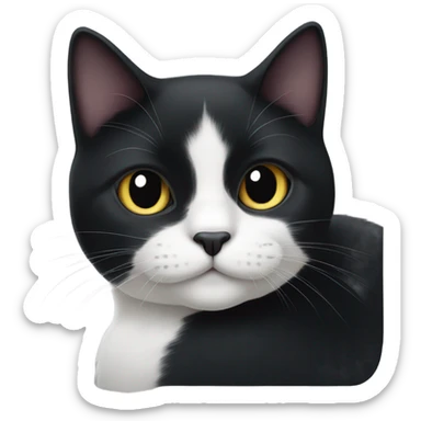 Black cat with tuxedo sticker