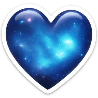 Blue galaxy heart sticker