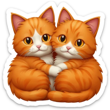 Two cats in love cuddling sticker