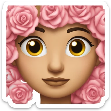 Chica tes morena con anteojos rosas y cabllo liso  sticker