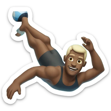 An emoji of a fair-skinned man diving headfirst into a pool. sticker