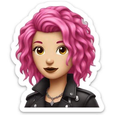 Pink hair punk girl sticker