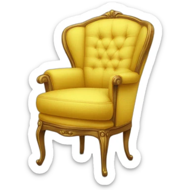 Fauteuil jaune avec un chat eoux sticker