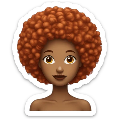 fille afro roux, rouge a levre sticker
