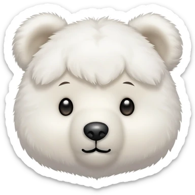 Cute white teddy bear head sticker