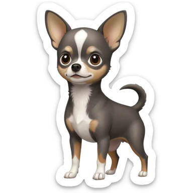 Dark graphite Chihuahua with white markings sticker
