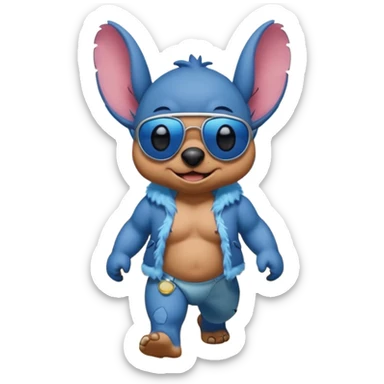 Stitch walking on the beach sticker