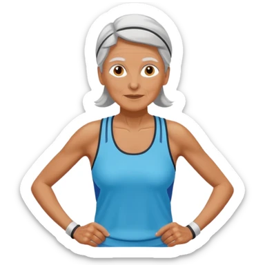 create an older woman runner sticker